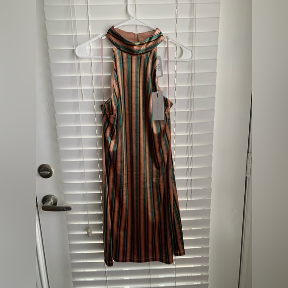 Endless Rose Multi colored striped High-neck dress.Velvet. Size: Small. Adorable - Picture 4 of 8